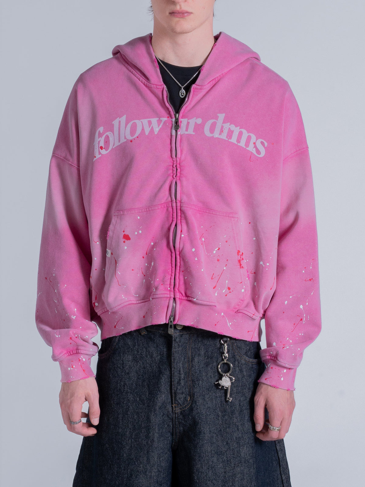 FOLLOW UR DRMS ZIP UP - VINTAGE PINK