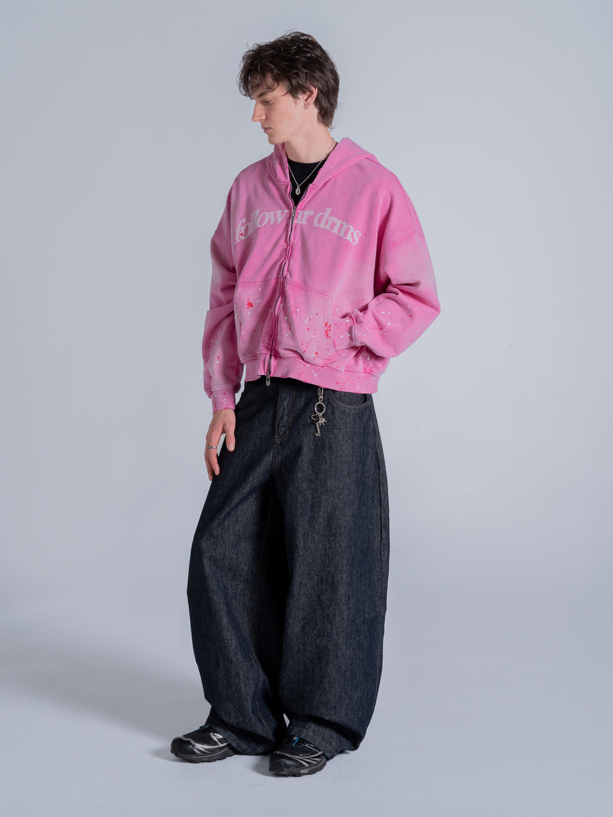 FOLLOW UR DRMS ZIP UP - VINTAGE PINK