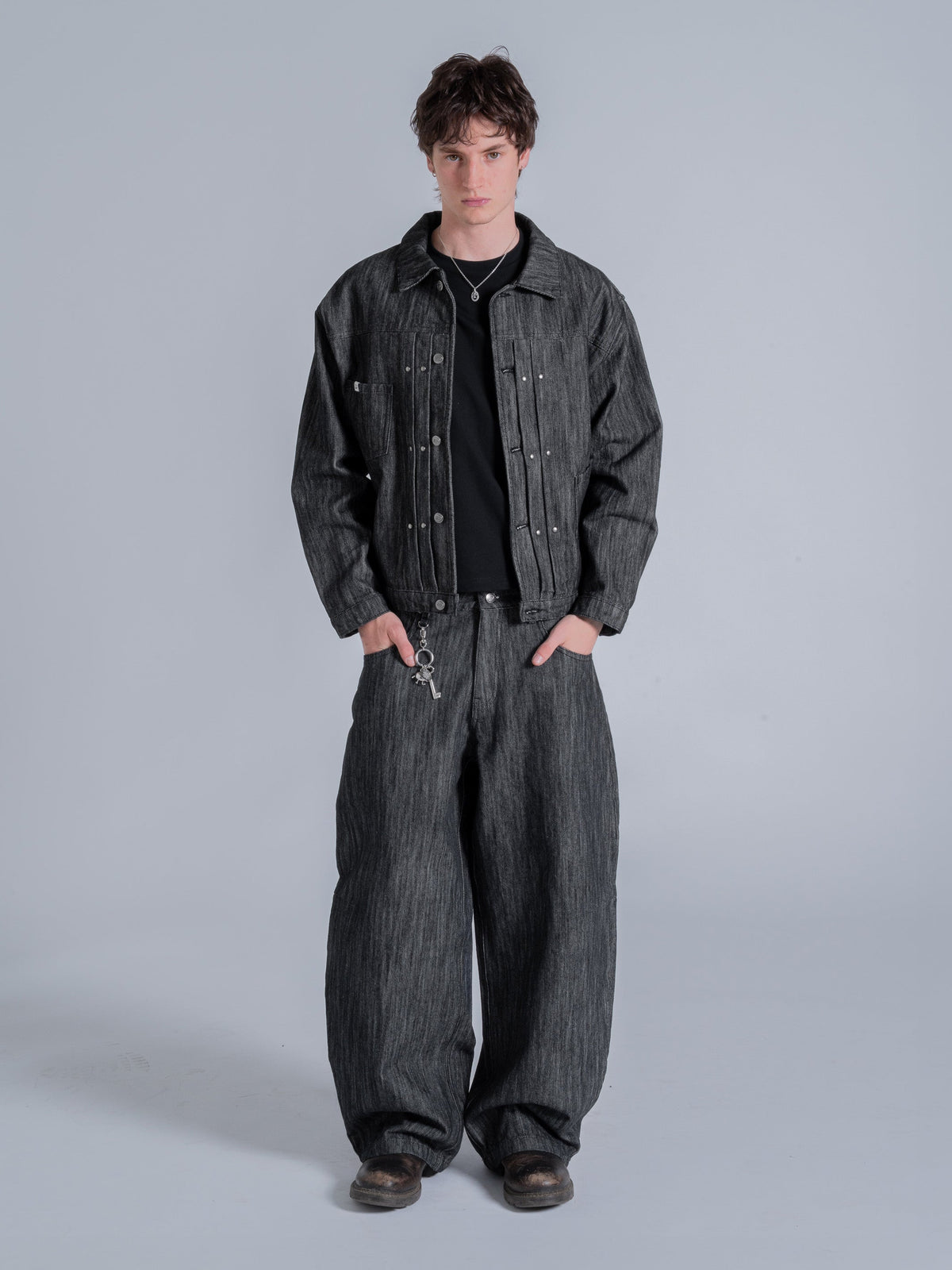 FALLING POCKETS DENIM JACKET - DRIFT RAW DENIM