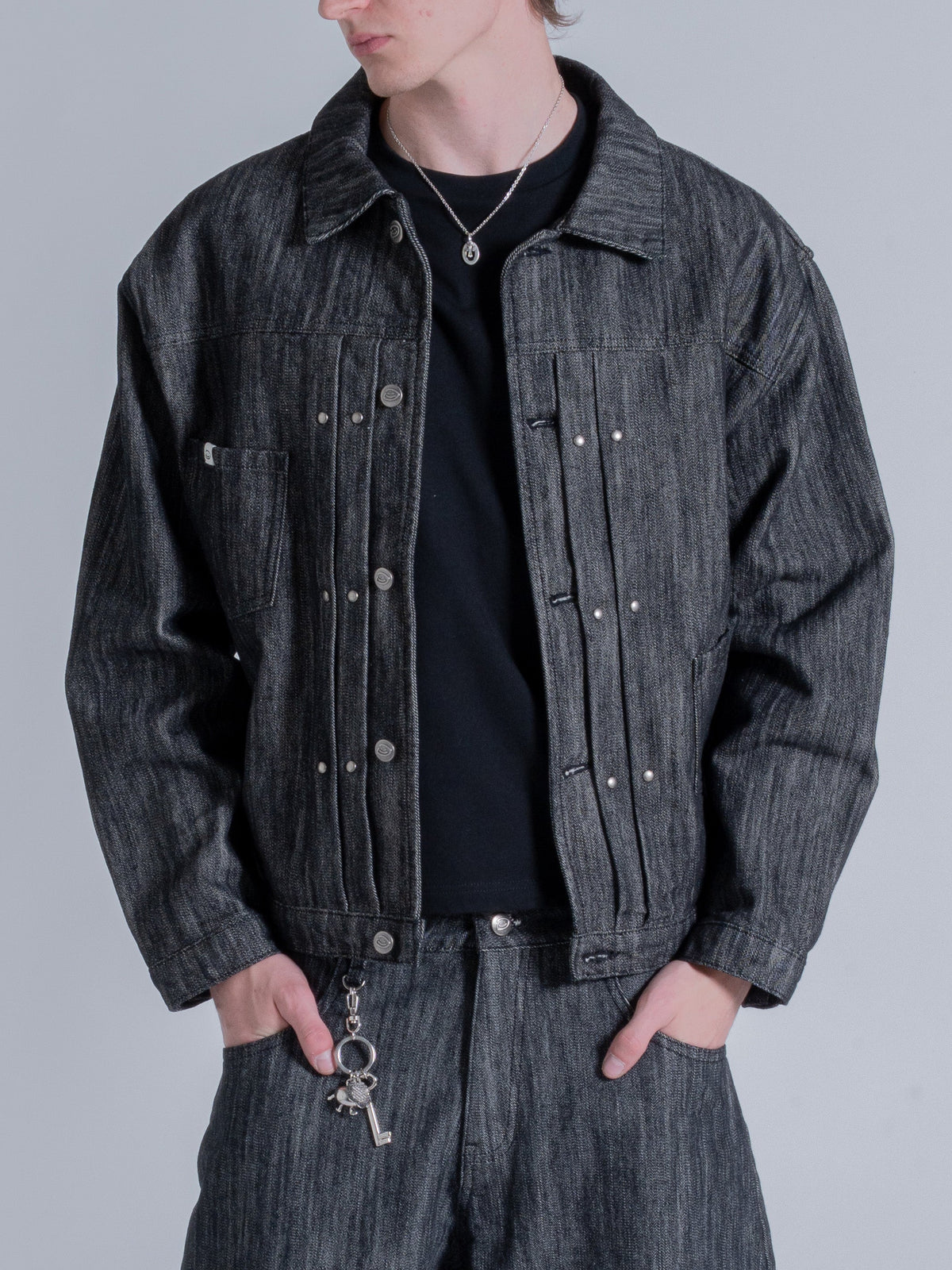 FALLING POCKETS DENIM JACKET - DRIFT RAW DENIM