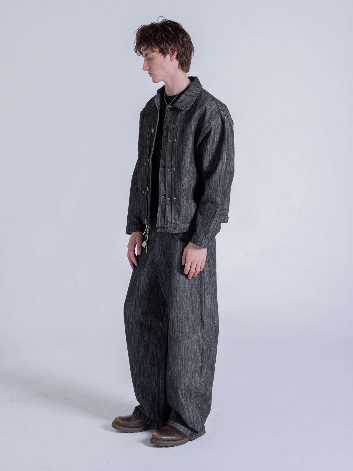 FALLING POCKETS DENIM JACKET - DRIFT RAW DENIM