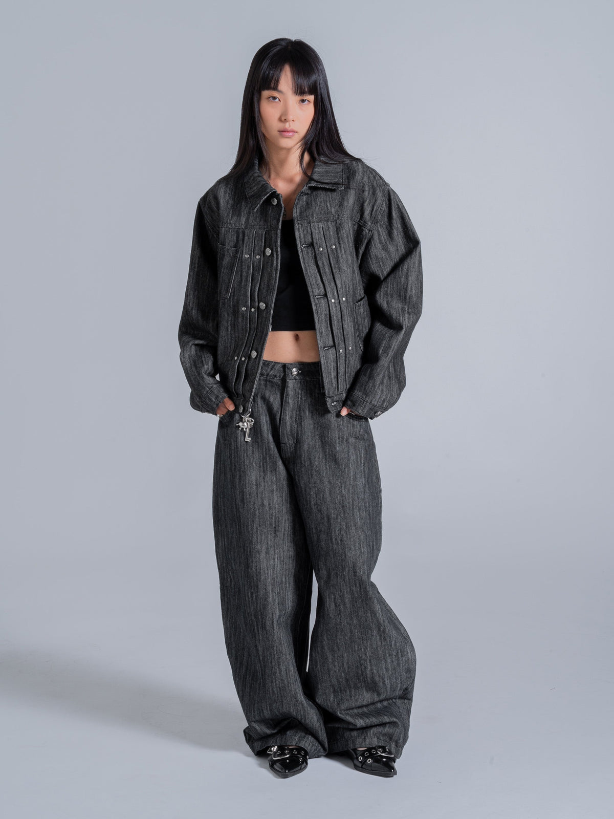 FALLING POCKETS DENIM JACKET - DRIFT RAW DENIM