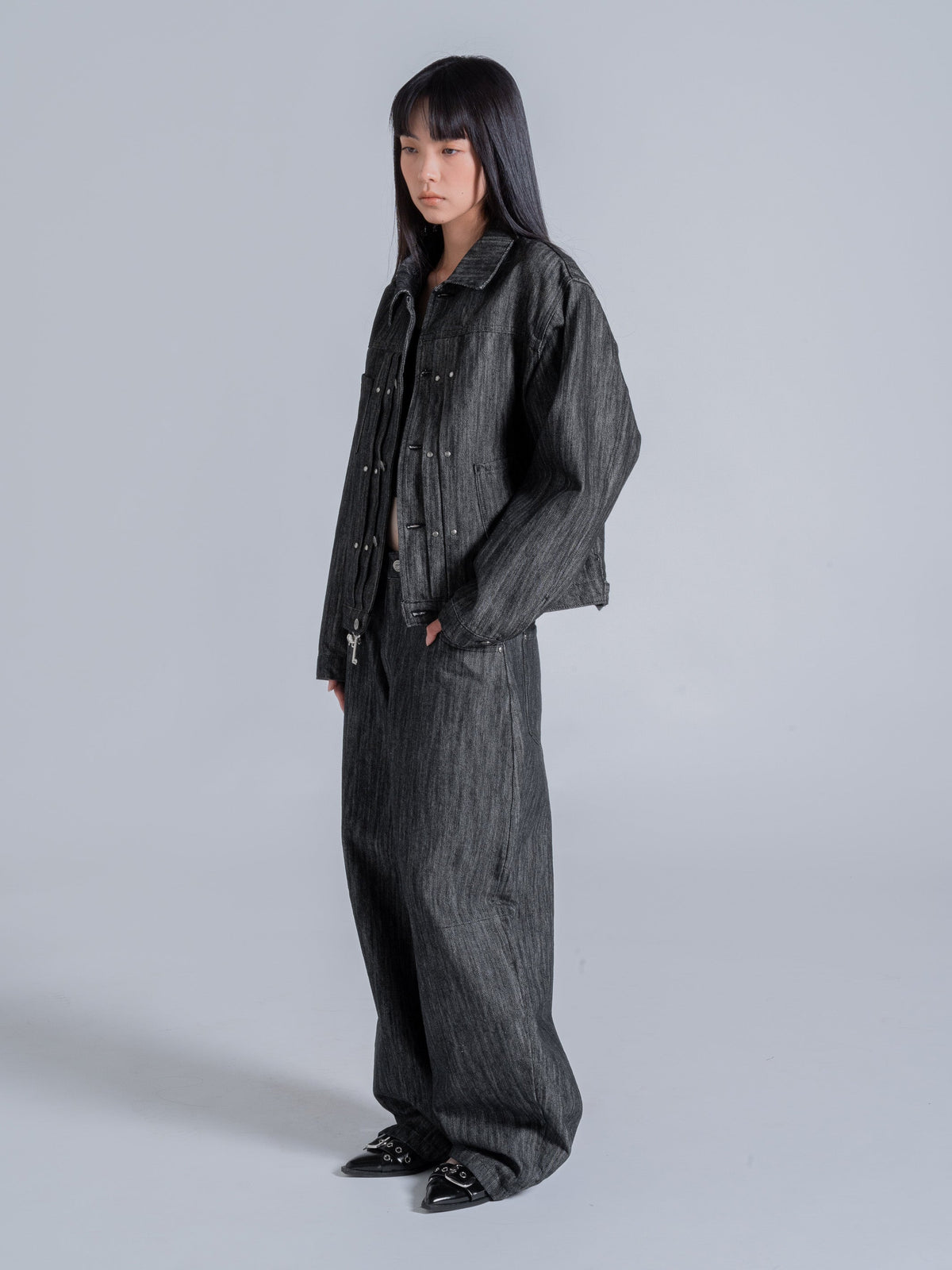 FALLING POCKETS DENIM JACKET - DRIFT RAW DENIM