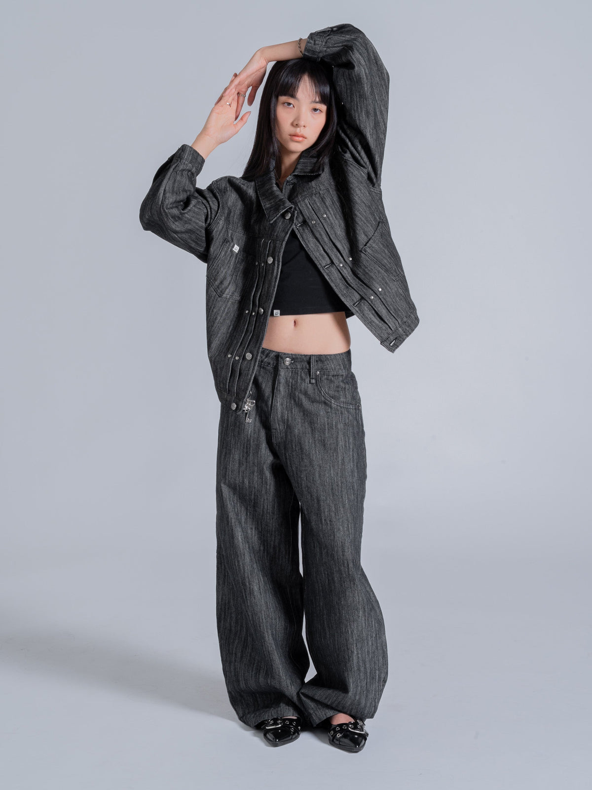 FALLING POCKETS DENIM JACKET - DRIFT RAW DENIM
