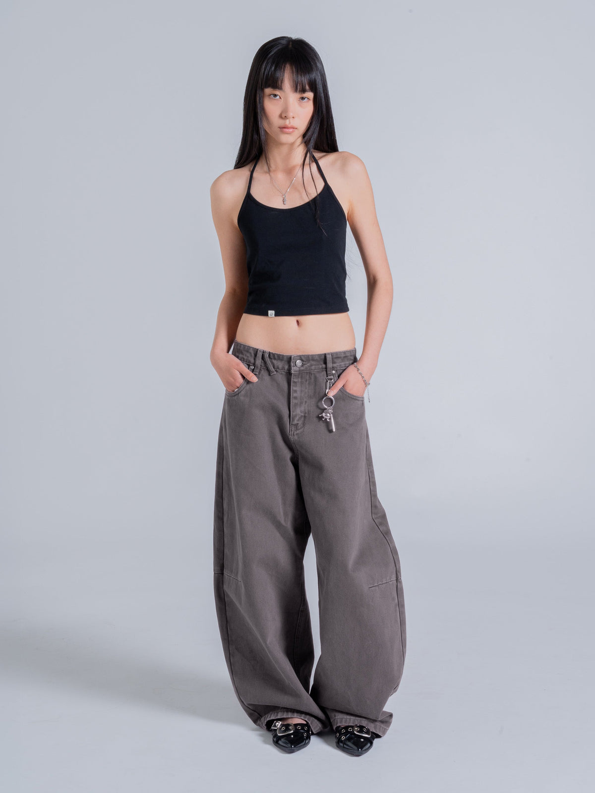 DOUBLE POCKET DENIM JEANS - UMBER BROWN