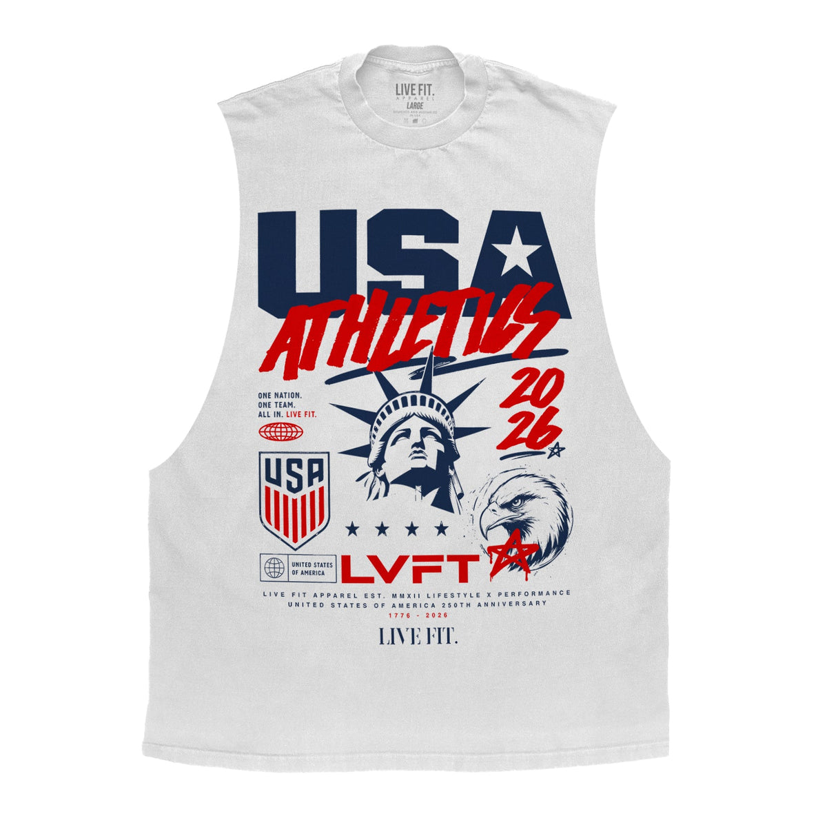 USA Anniversary Muscle Tank - White
