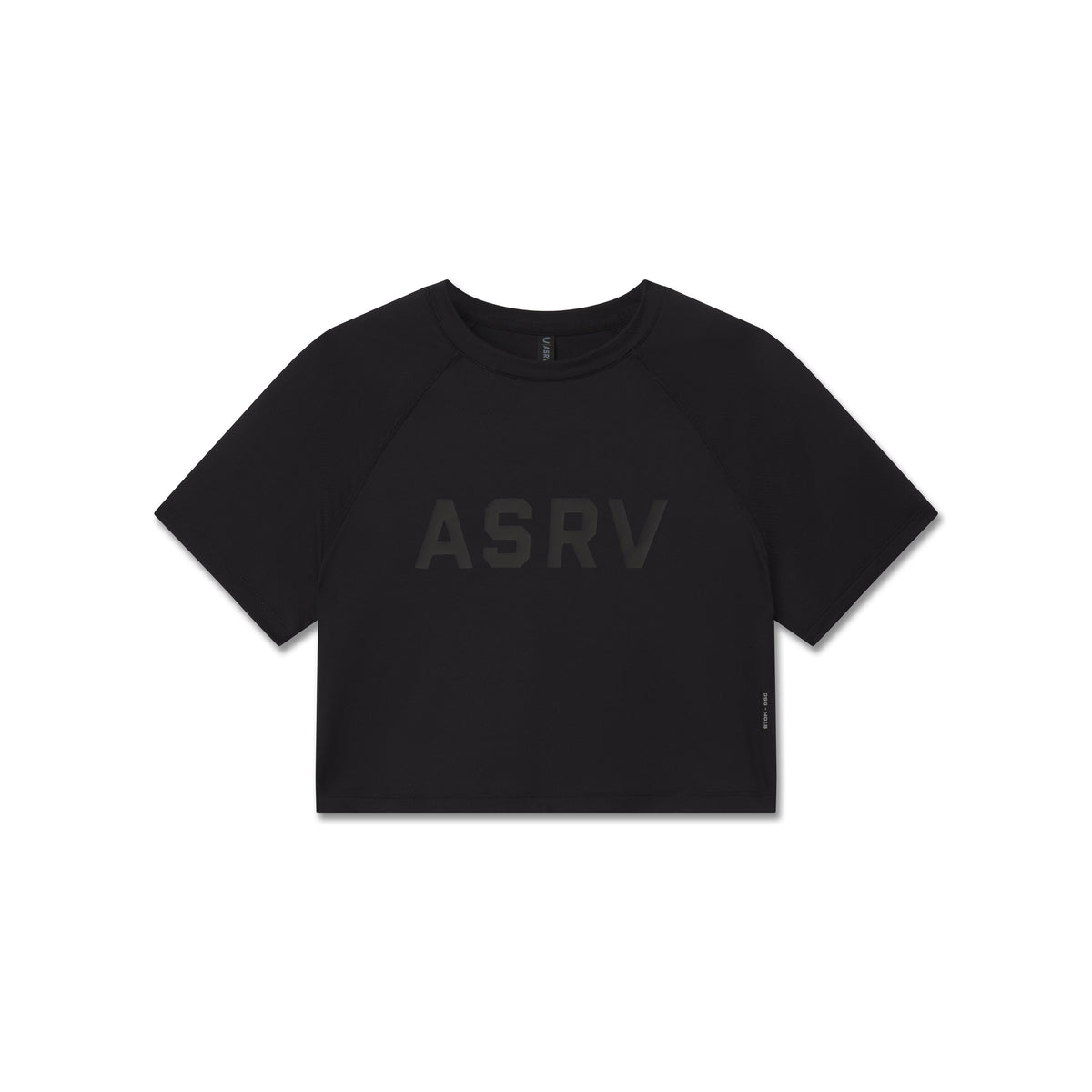 W018. AeroSilver® Cropped Tee - Black "ASRV"