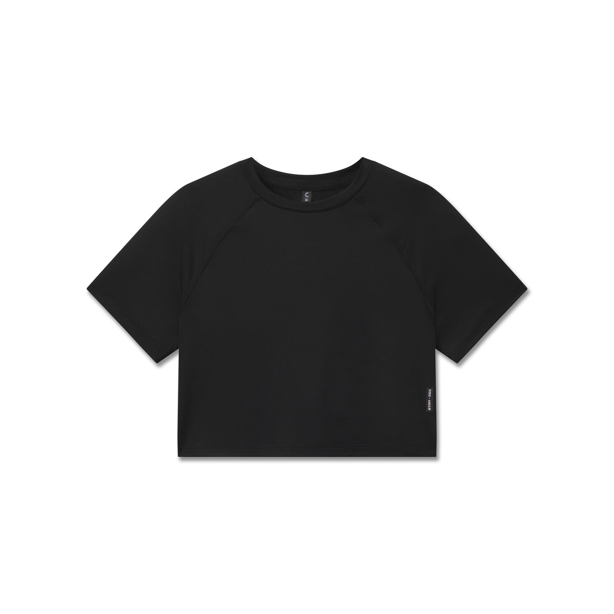 W018. AeroSilver® Cropped Tee - Black