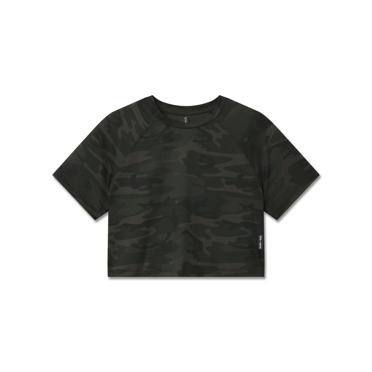 W018. AeroSilver® Cropped Tee - Dark Camo