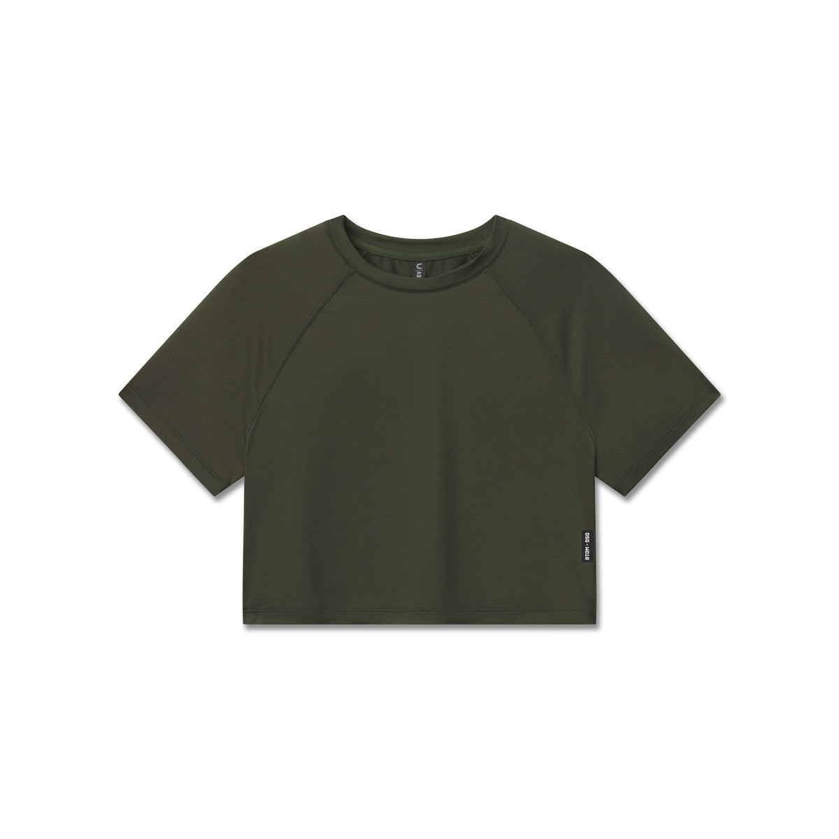 W018. AeroSilver® Cropped Tee - Olive