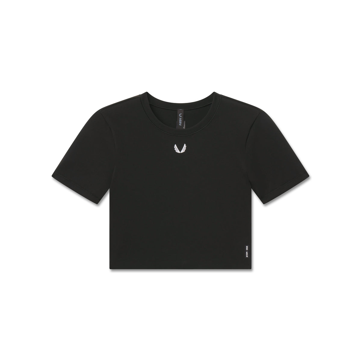 W019. LYCRA® Cropped Tee - Black