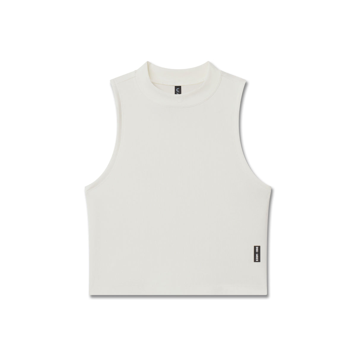 W023. LYCRA® Ribbed Mockneck Tank - Ivory Cream