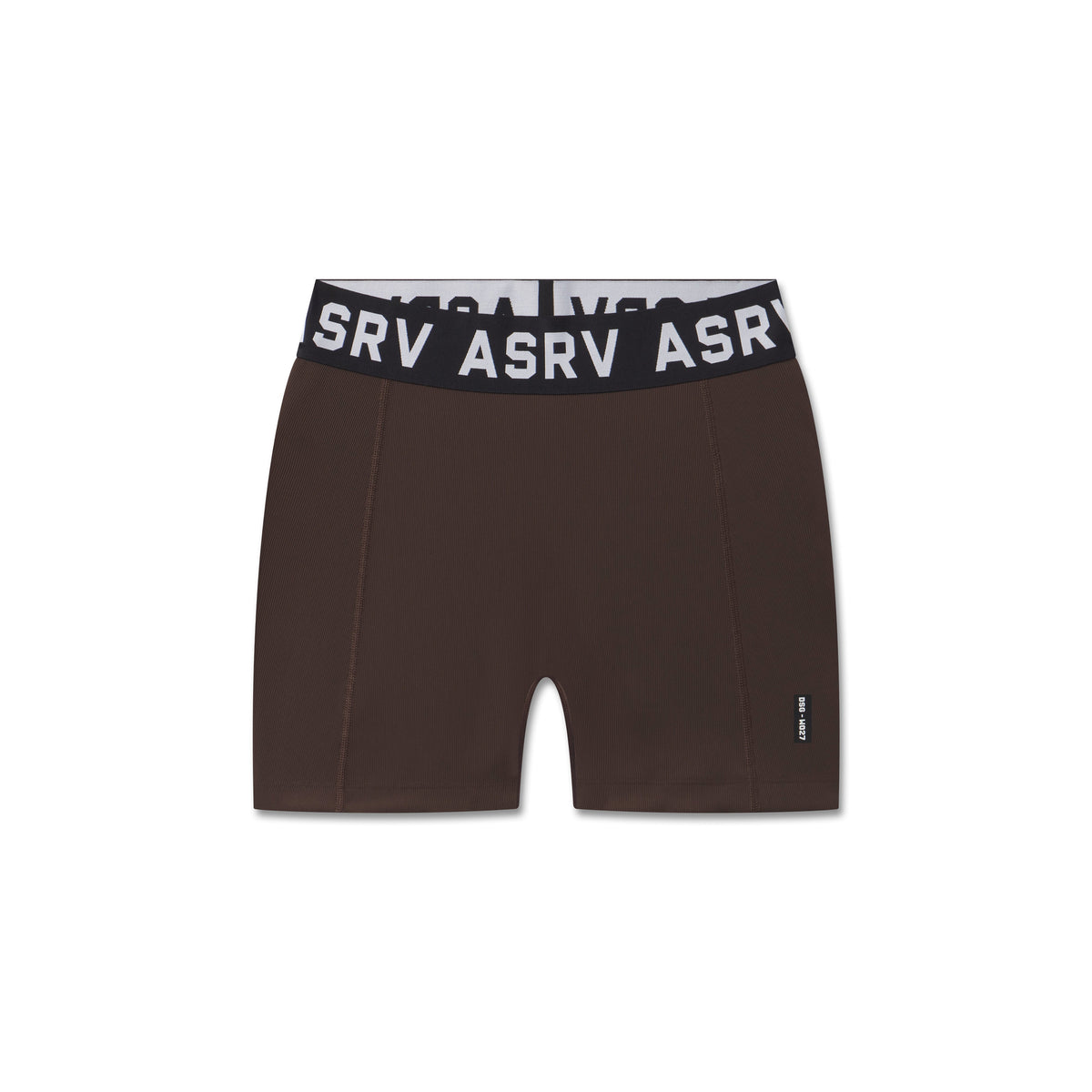 W027. LYCRA® Ribbed Short - Dark Earth