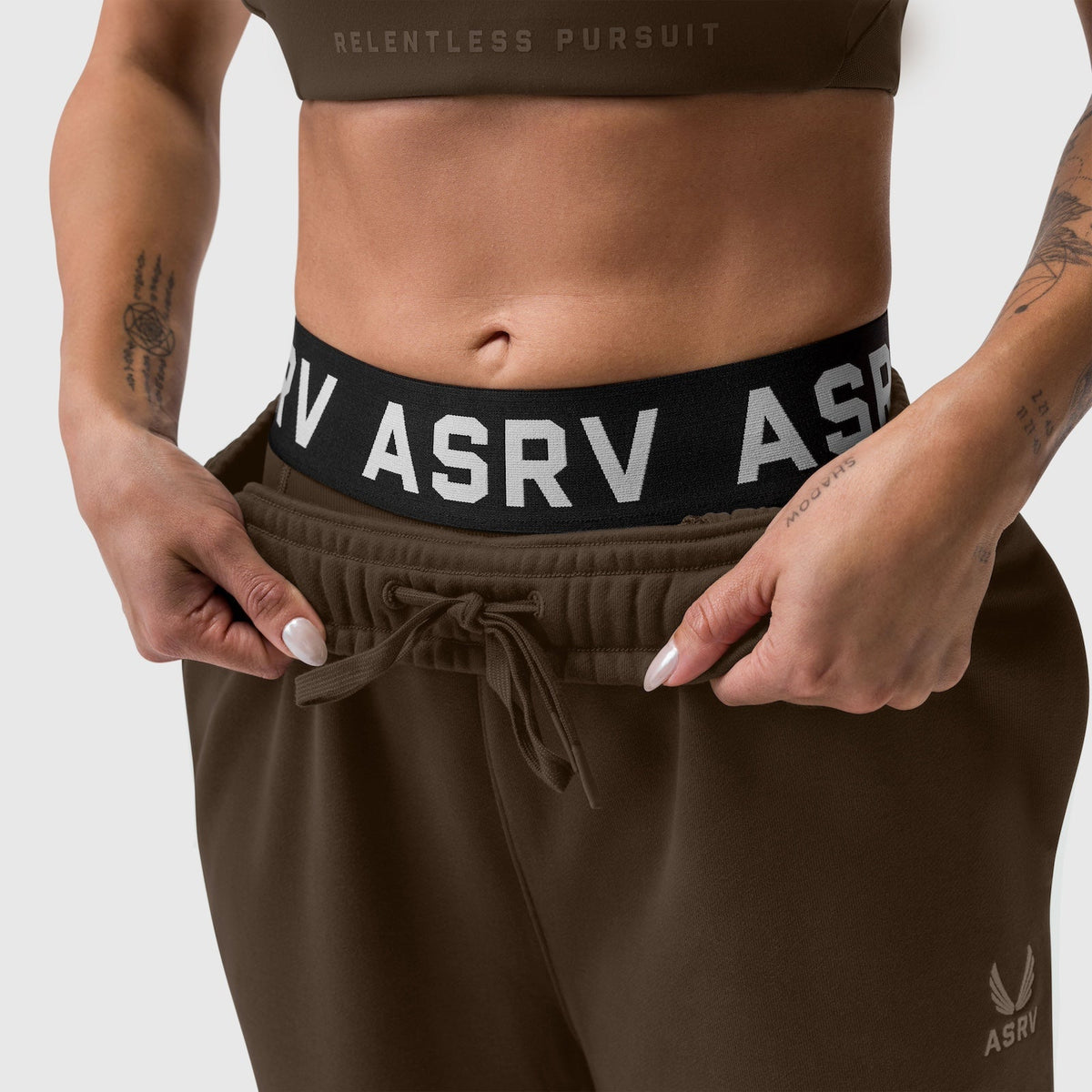 W034. Sorona® Terry Straight Leg Sweats - Dark Earth