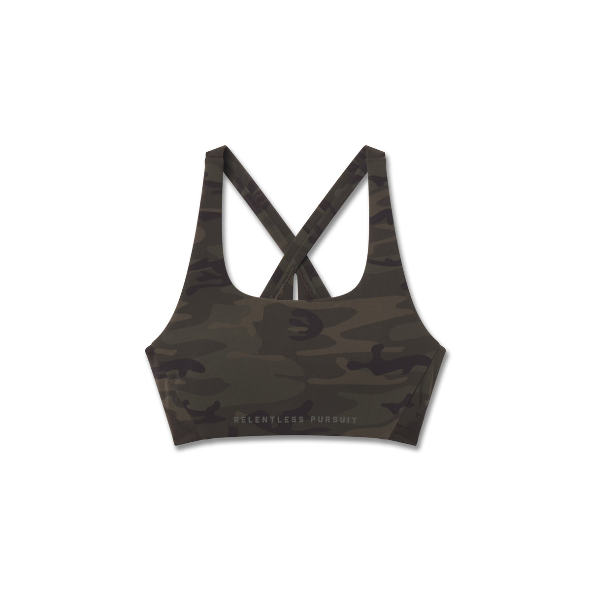 W039. LYCRA® Hybrid Sports Bra - Dark Camo