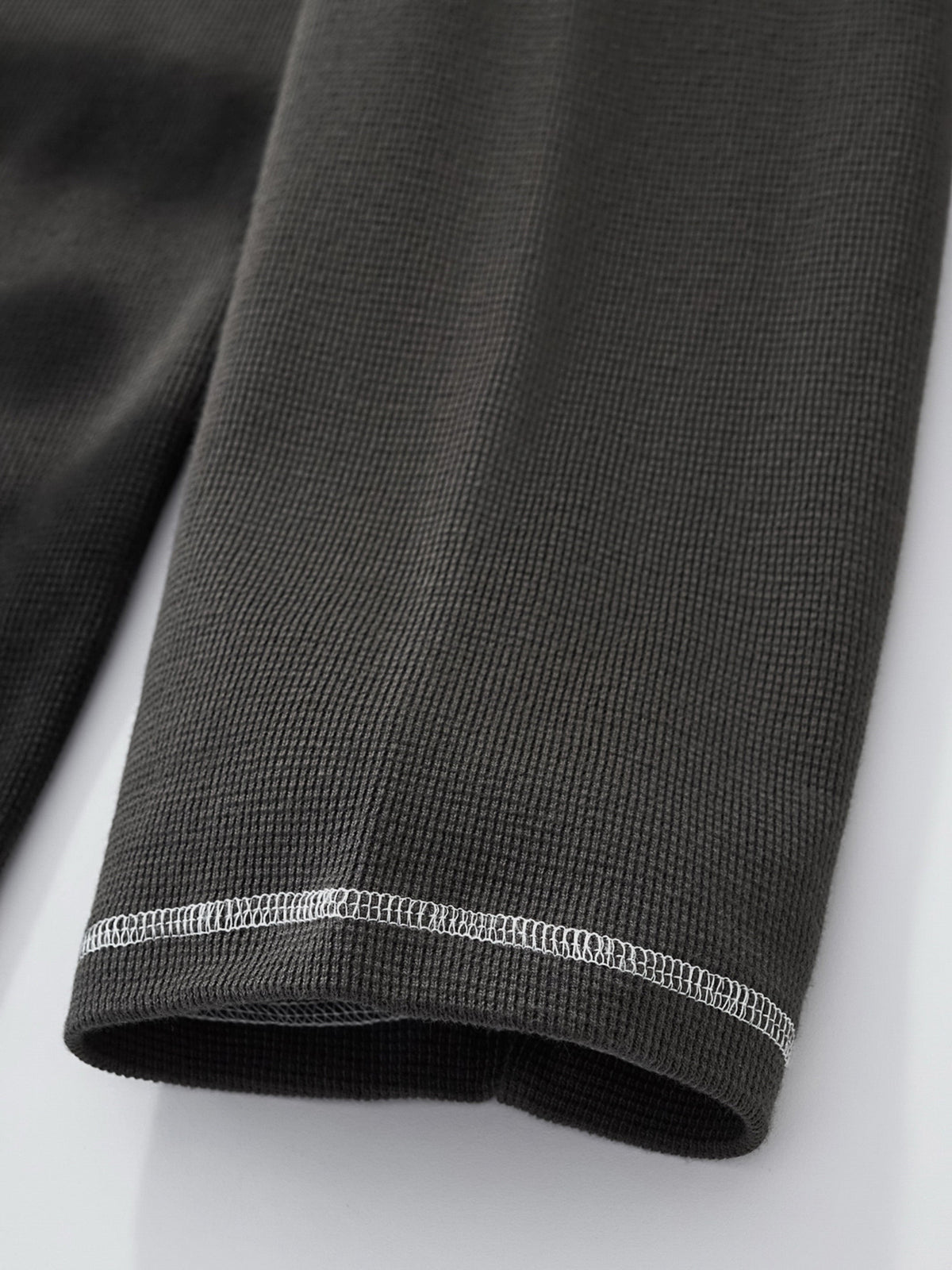 SMILEY WAFFLE LONG SLEEVE TEE - MIDNIGHT CHARCOAL