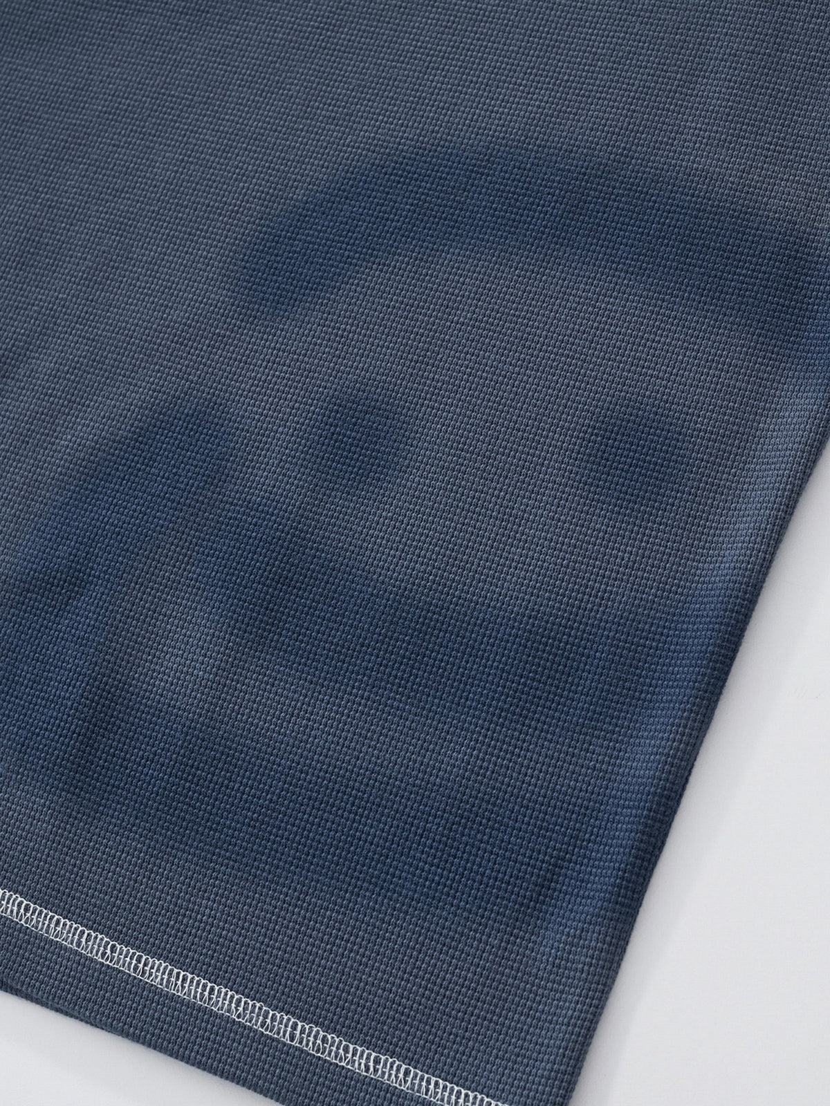 SMILEY WAFFLE LONG SLEEVE TEE - NAVY BLUE