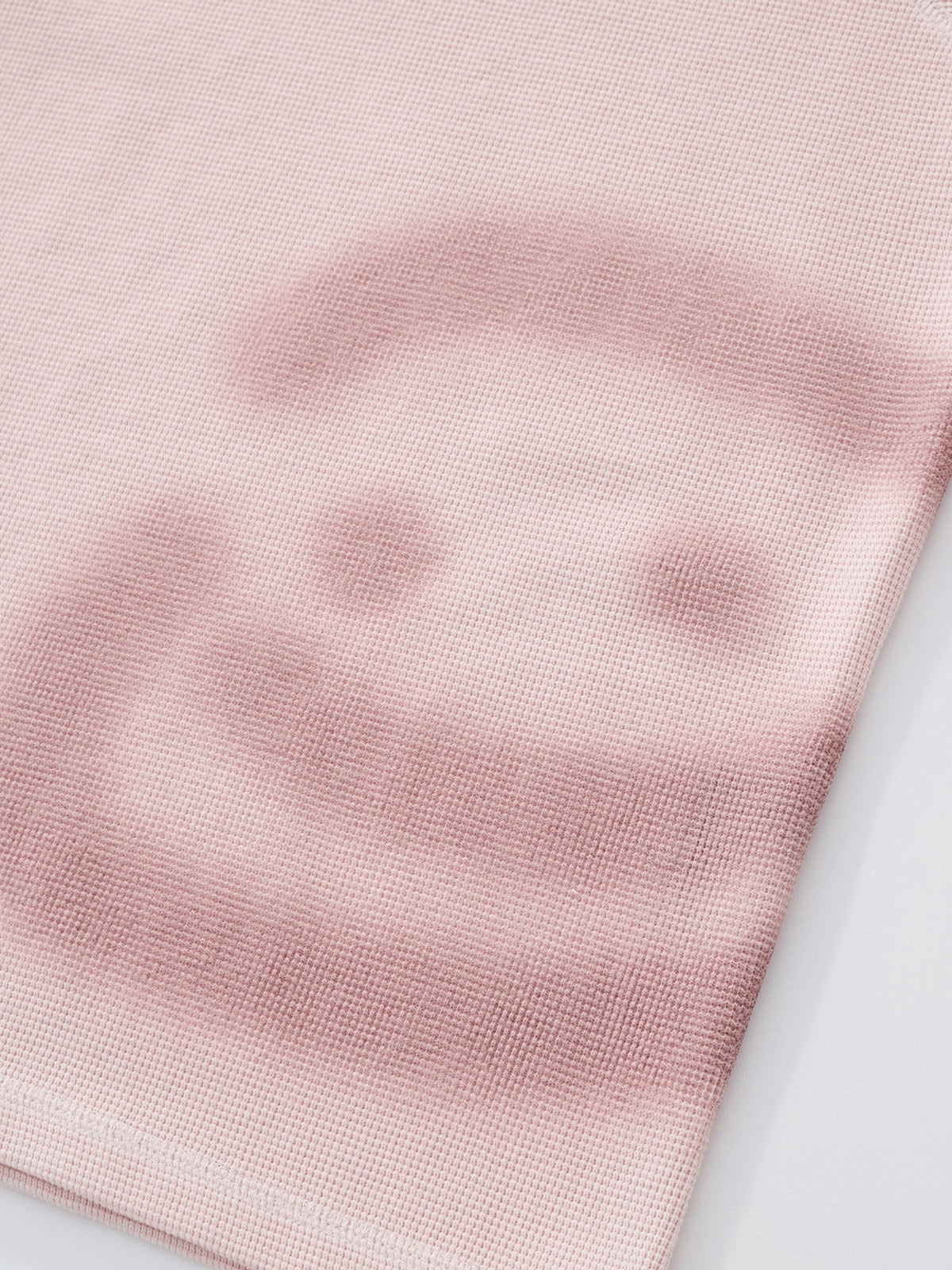 SMILEY WAFFLE LONG SLEEVE TEE - COTTON CANDY PINK