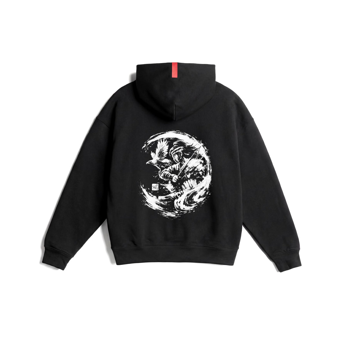 0874. Tech-Terry™ Zip Hoodie - Black "Warrior"