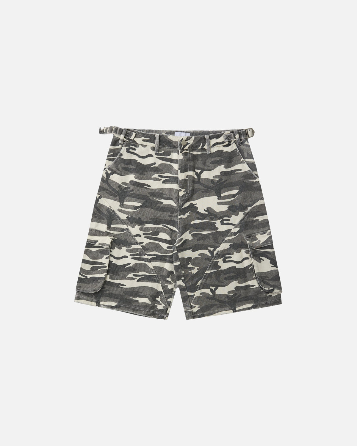 Baggy Cargo Shorts - White Camo