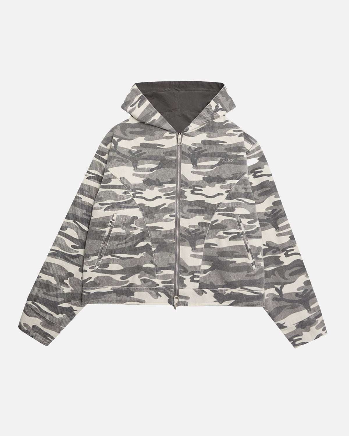 Reversible Hooded Jacket - White Camo