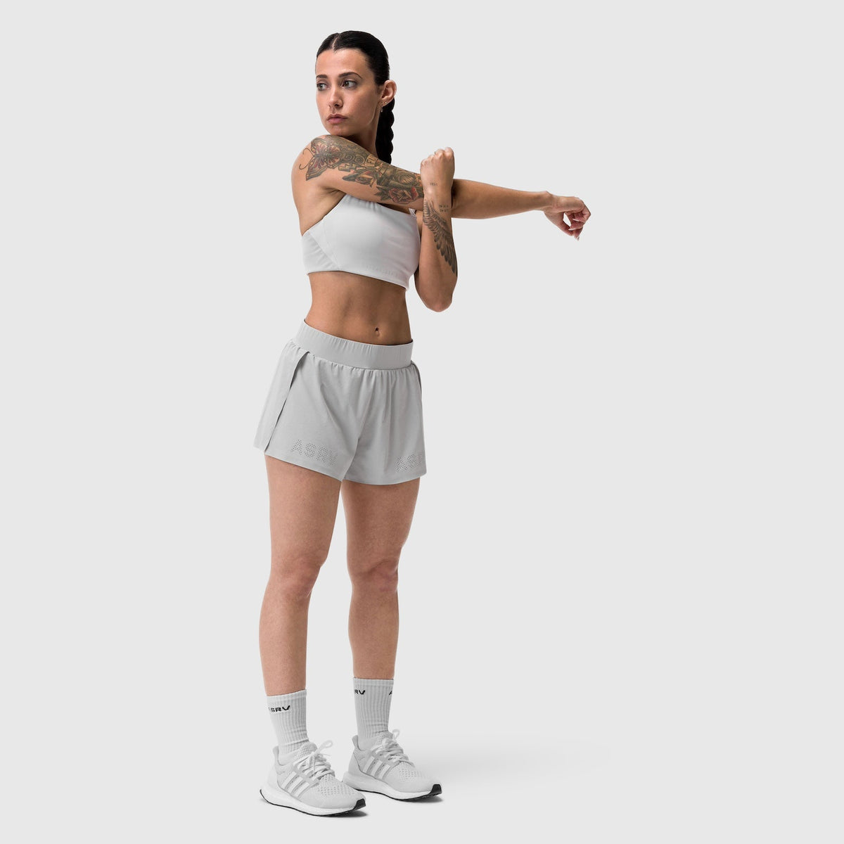 W026. Aerotex™ Side Split Run Short - Slate Grey