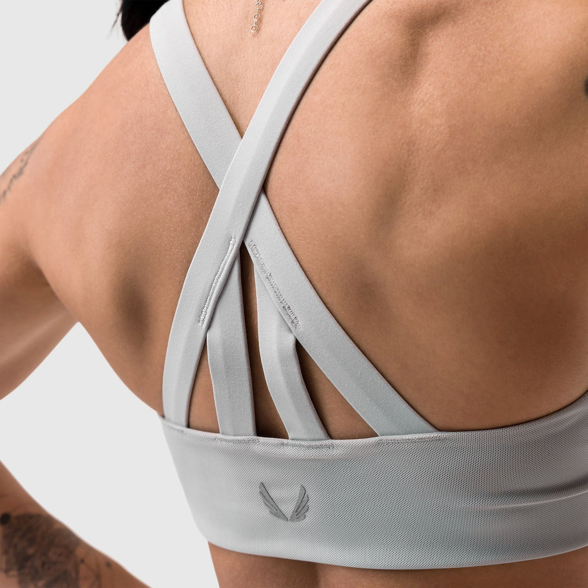 W039. LYCRA® Hybrid Sports Bra - Slate Grey