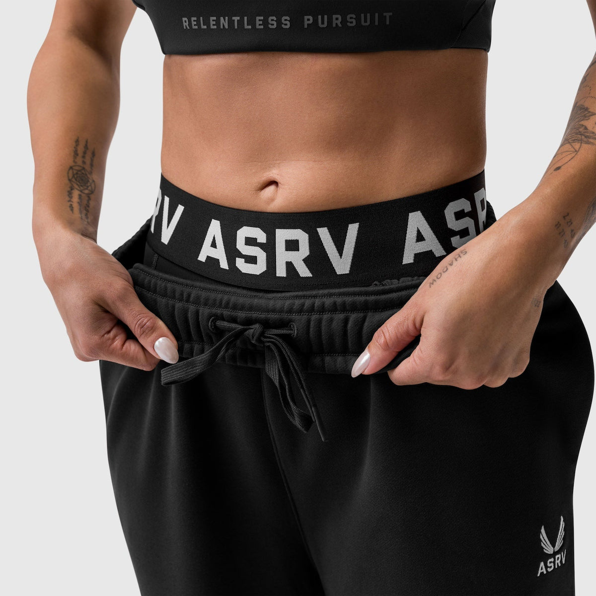 W034. Sorona® Terry Straight Leg Sweats - Black