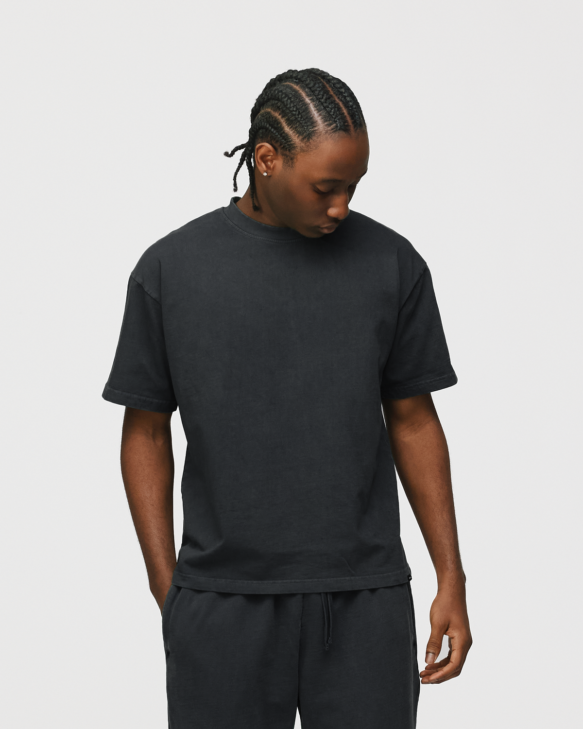 Drop Shoulder T-Shirt - Vintage Black