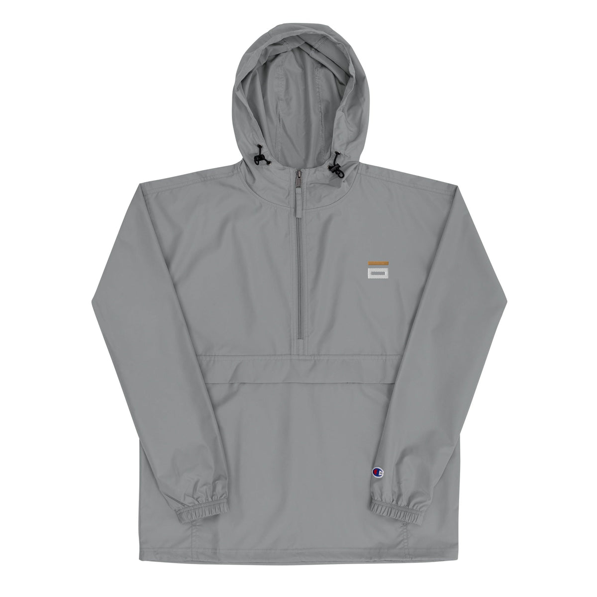 Embroidered Champion Packable Jacket Gray