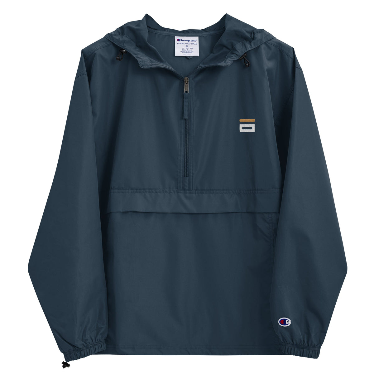 Embroidered Champion Packable Jacket Navy