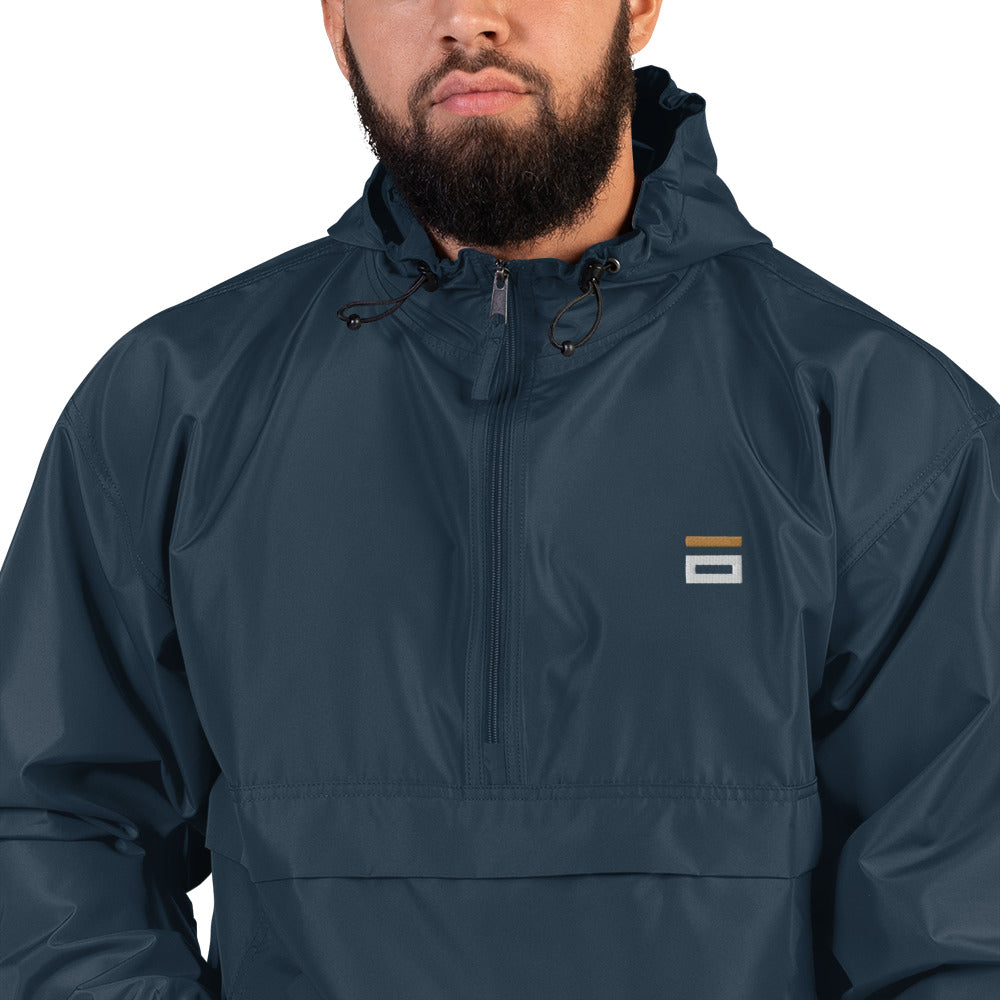 Embroidered Champion Packable Jacket Navy