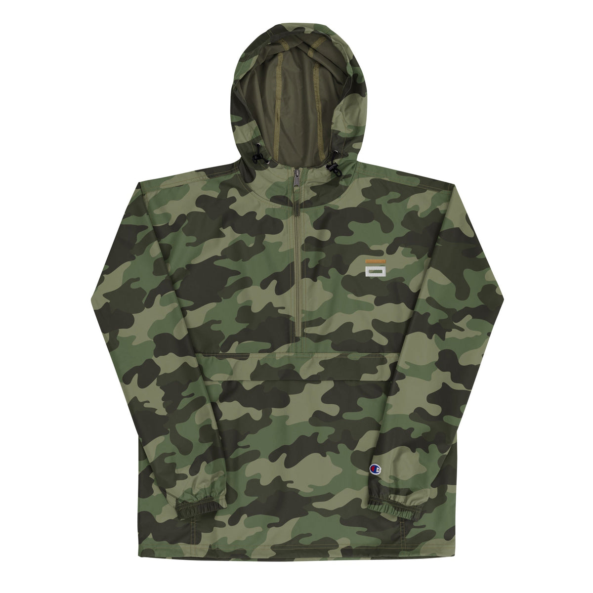 Embroidered Champion Packable Jacket Army