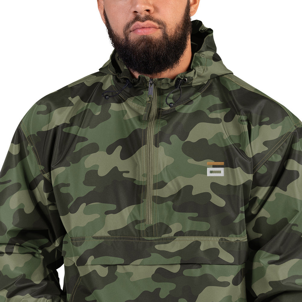 Embroidered Champion Packable Jacket Army