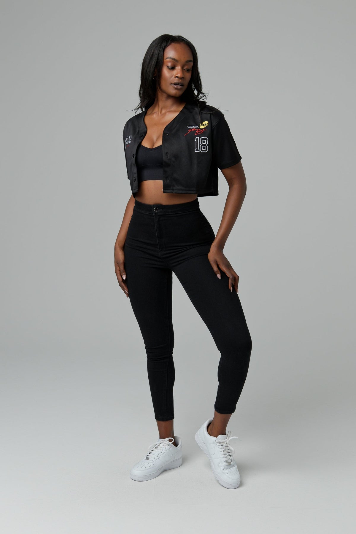 WOMEN'S IPRS CROPPED JERSEY - BLACK