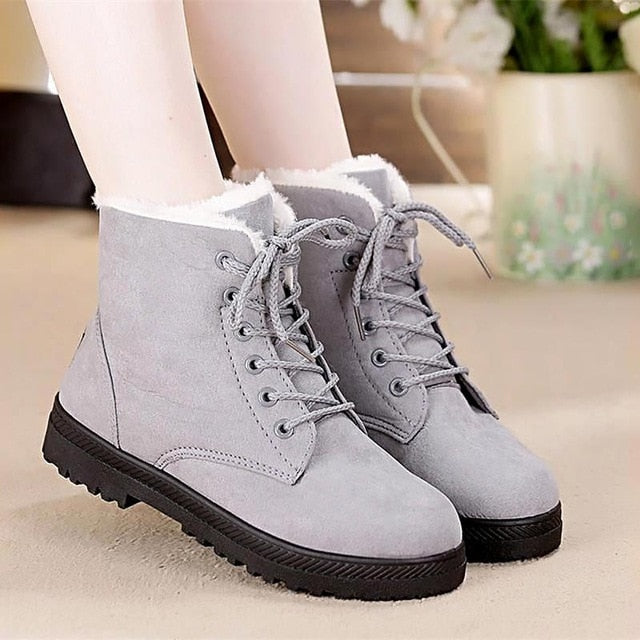 JIASHA® Adorable New Winter Boots with Heel and Plush Fur