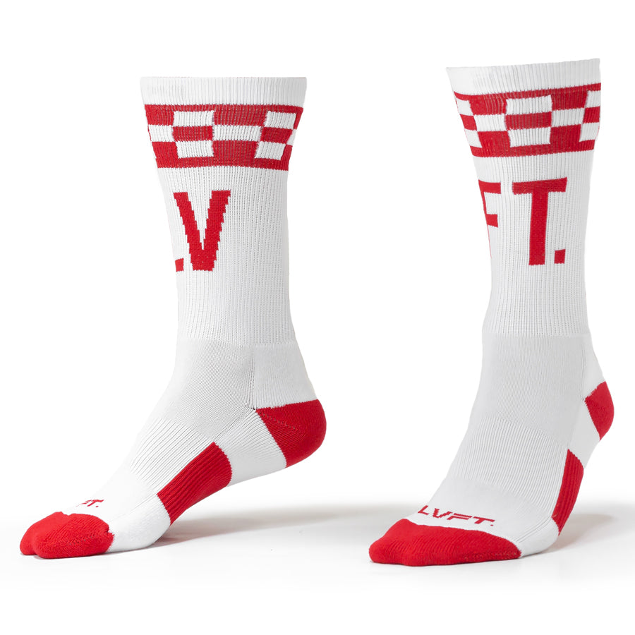 Checker Socks - White/Red