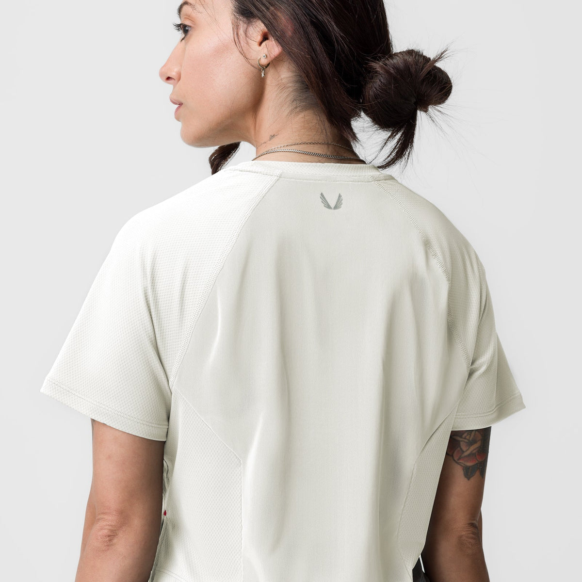 ASRV x Tonal Women's AeroSilver® Cropped Training Tee - Ivory Cream