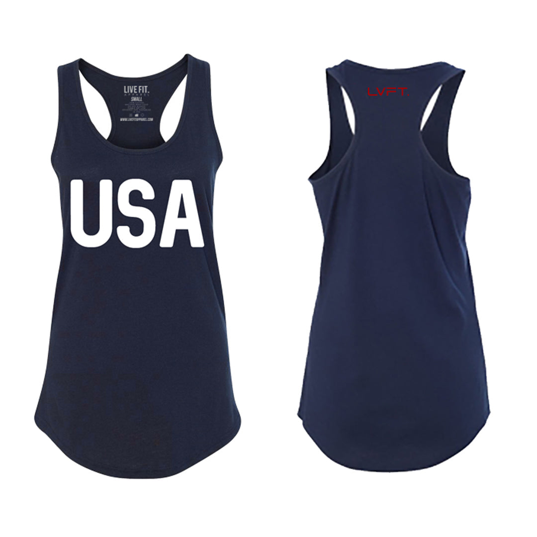 Victory Racerback Tank - Midnight Navy