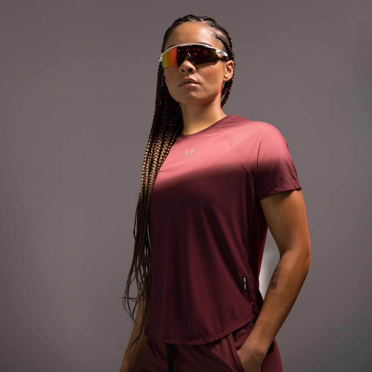 W017. Laser-Vent™ Established Tee - Crimson