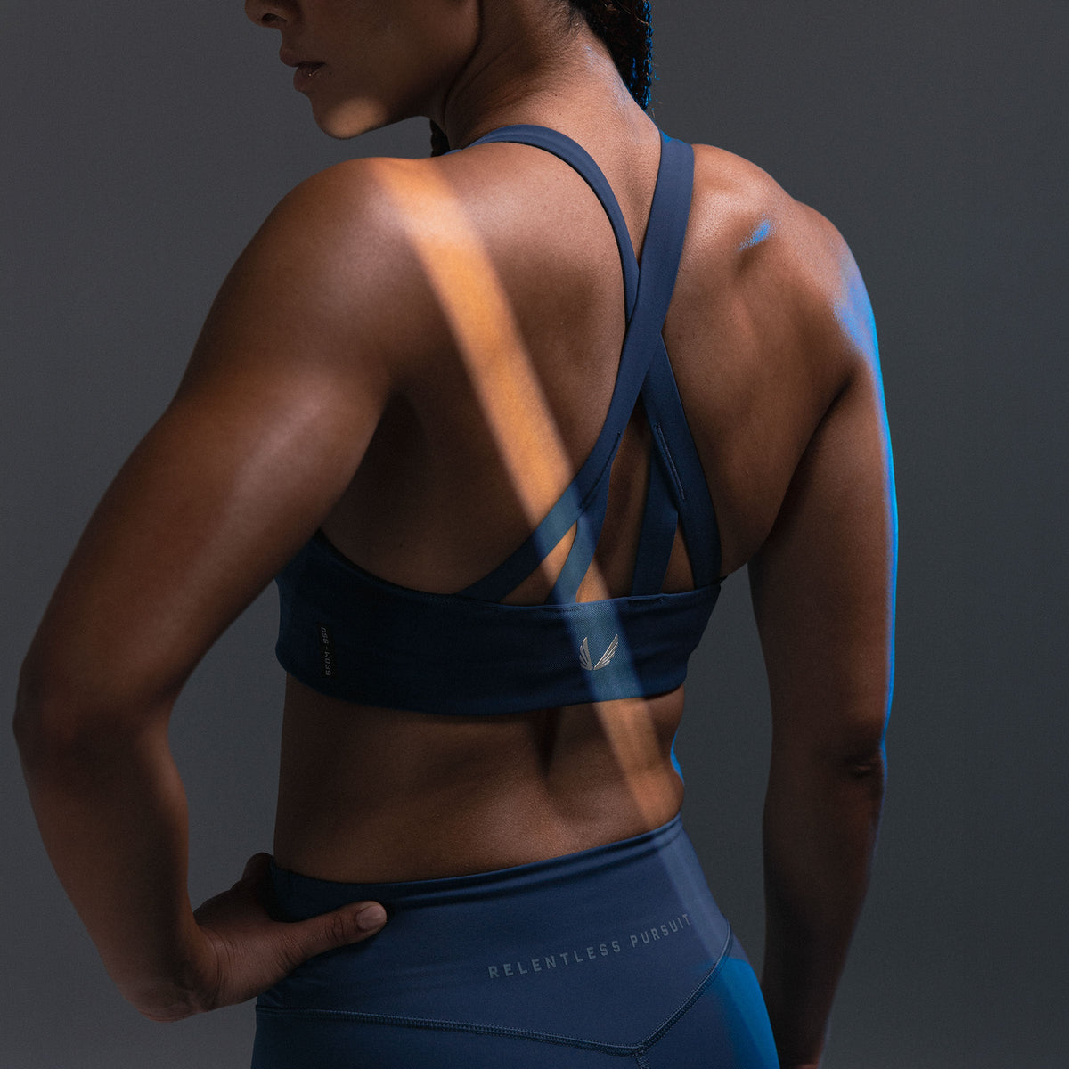 W039. LYCRA® Hybrid Sports Bra - Storm