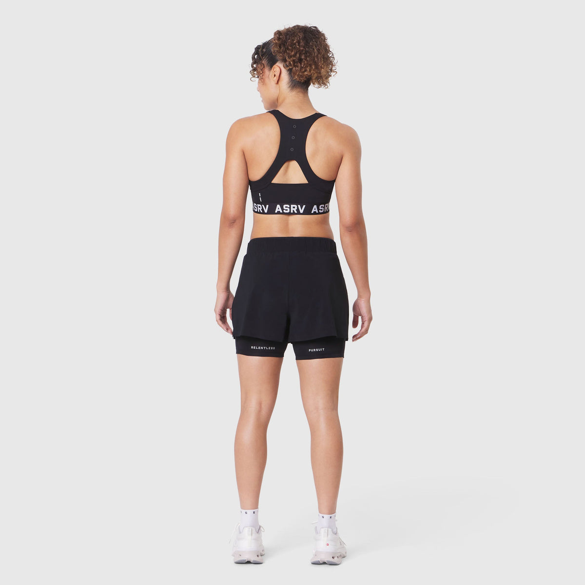W083. LYCRA® ADAPTIV Racerback Sports Bra - Black