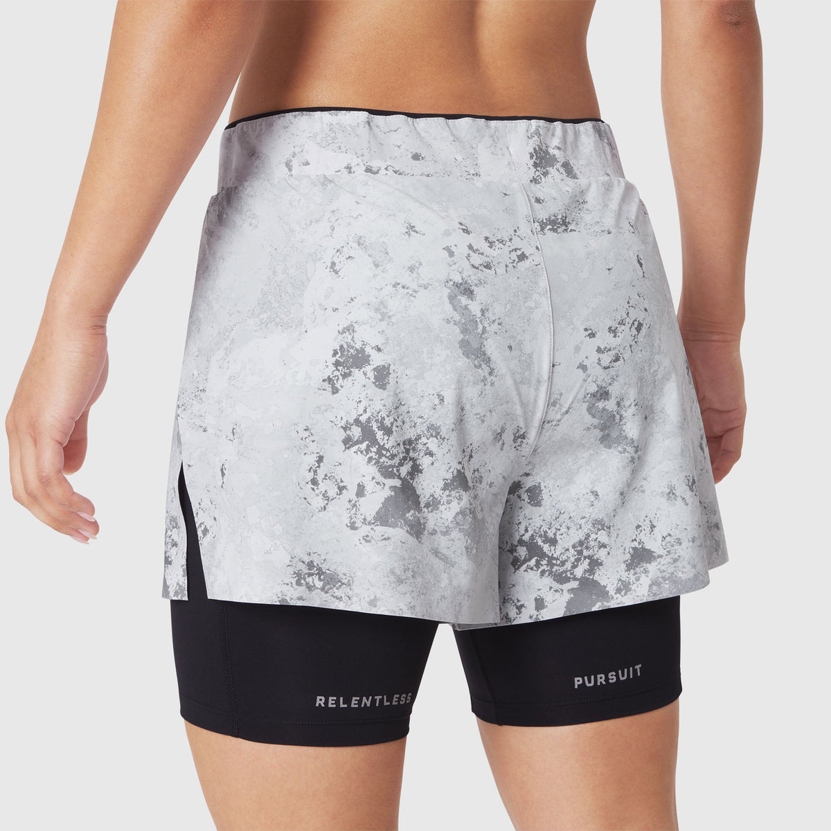 W087. Aerotex™ Side Split Liner Short - Sedona Snow Camo